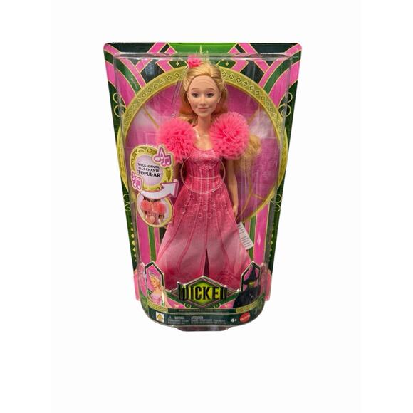 Mattel Other - BRANd NEE WICKED SINGING GLINDA Doll Pink Gown Works Great! Mattel